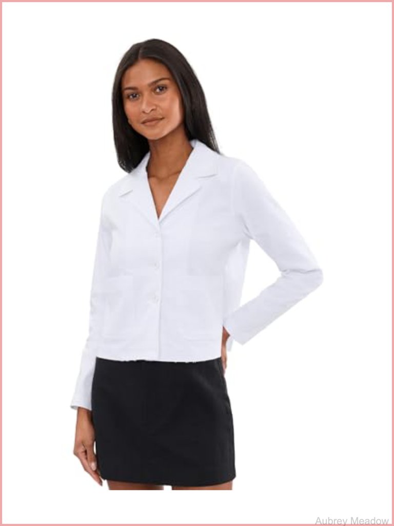 Button Front Blazer Jacket With Patch Pockets